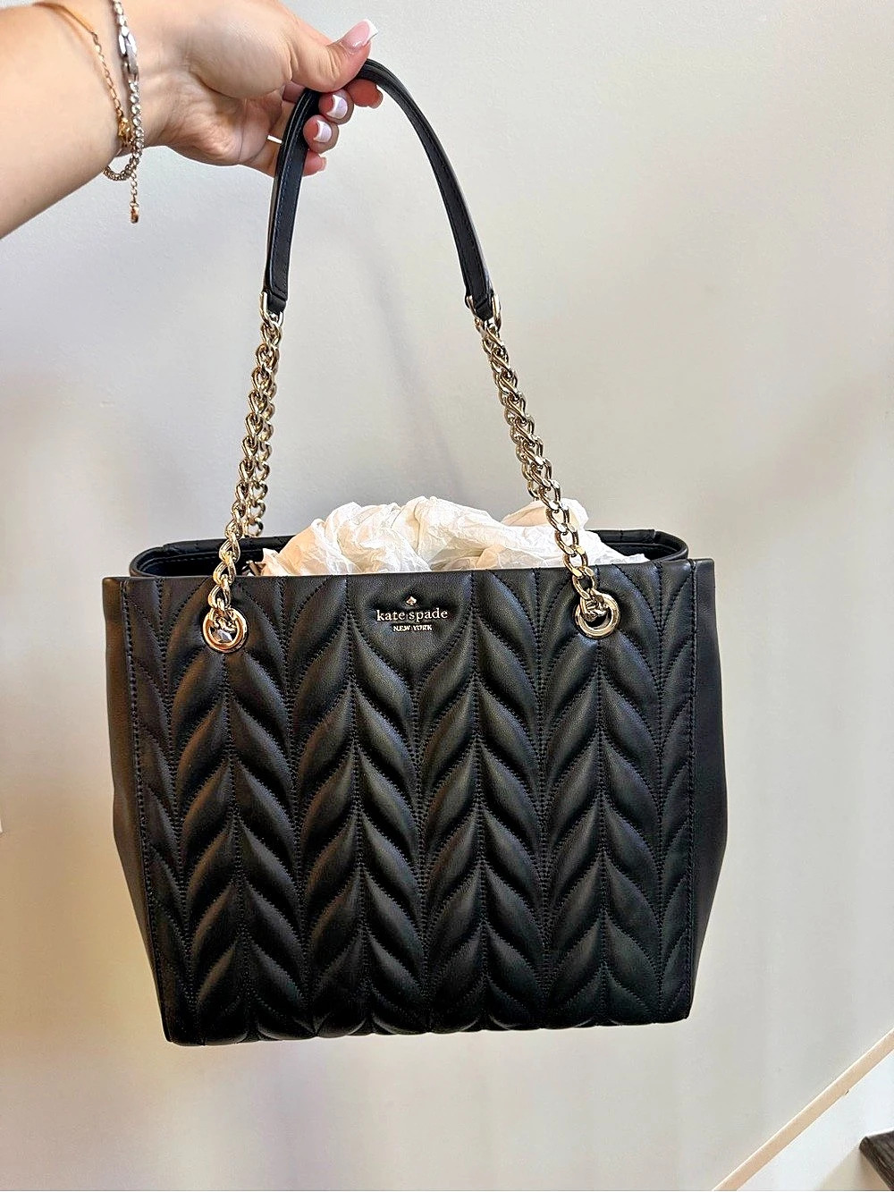 Kate Spade Quilted Tote in Black NWT